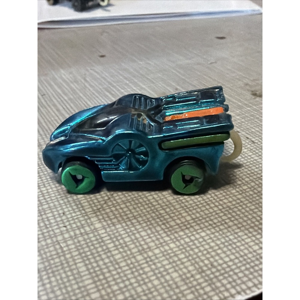 Vintage Micro Hot Wheels Racing Metals Chrome Blue Car Small Size Big Speed 1995